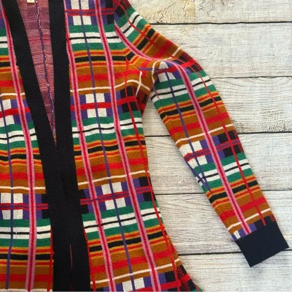 Moth by Anthropologie Williston plaid cardigan multicolor with belt Size M - Picture 2 of 16
